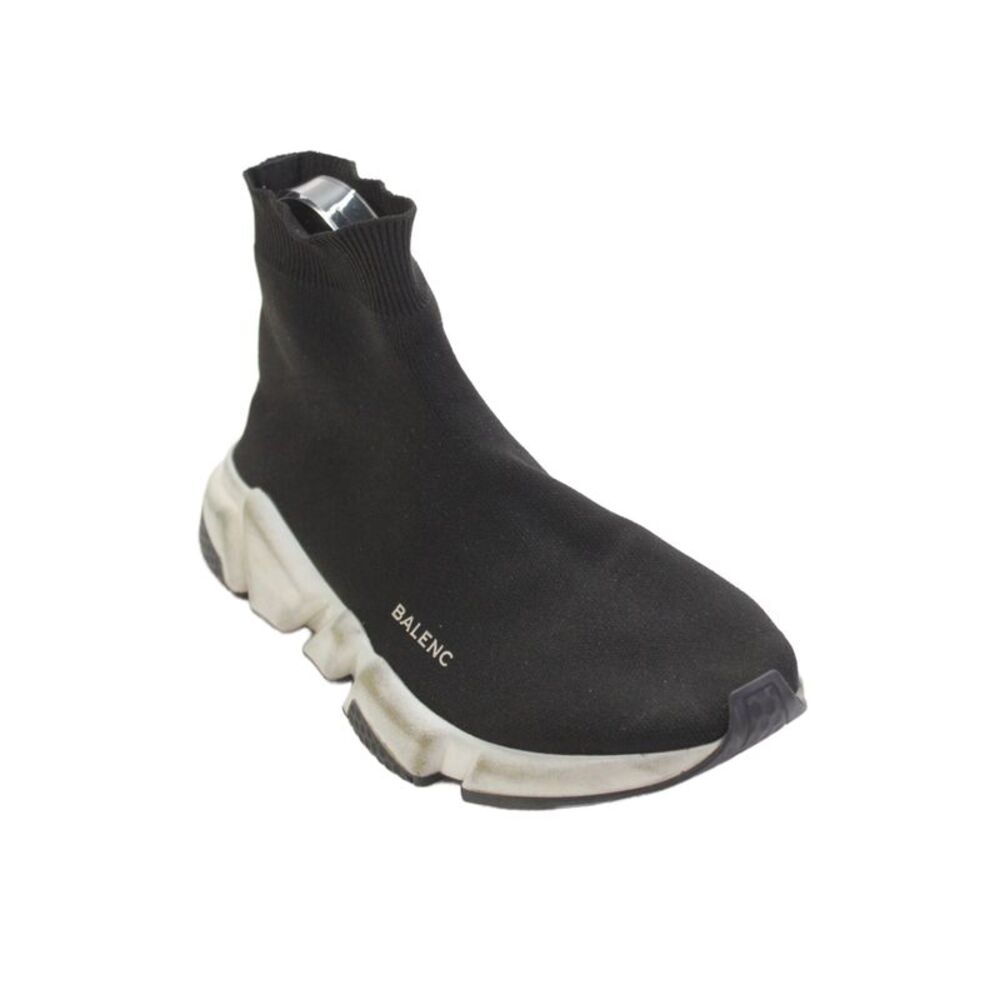 Balenciaga Womens Stretch Knit High Top Sneakers Black Size 8